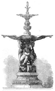 The International Exhibition: iron fountain, by Barbezat, in the French Court, 1862. Creator: Unknown.