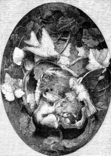 The International Exhibition: "Linnets Defending their Nest against a Dormouse"..., 1862. Creator: Unknown.