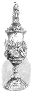 The International Exhibition: carved ivory cup, by F. Böhler, in the Zollverein Department, 1862. Creator: Unknown.