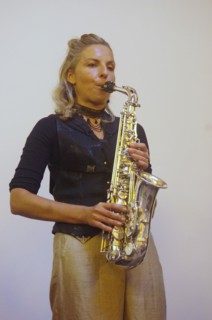 Aleksandra Topczewska, Gary Crosby Sextet, National Jazz Archive, Loughton, Essex, Oct 2023. Creator: Brian O'Connor.