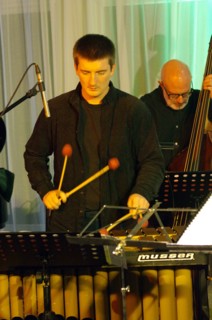 Jonny Mansfield, Stan Sulzmann’s Neon Orchestra, Watermill Jazz Club, Dorking, Surrey, Nov 2023. Creator: Brian O'Connor.