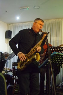 Stan Sulzmann, Stan Sulzmann’s Neon Orchestra, Watermill Jazz Club, Dorking, Surrey, Nov 2023. Creator: Brian O'Connor.