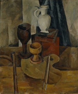 Still Life with Palette, 1920. Creator: Osmiorkin, Alexander Alexandrovich (1892-1953).