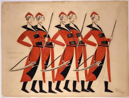 The Streltsy. Costume design for the opera The Life for the Tsar by M. Glinka, 1913. Creator:  Tatlin, Vladimir Evgraphovich (1885-1953).