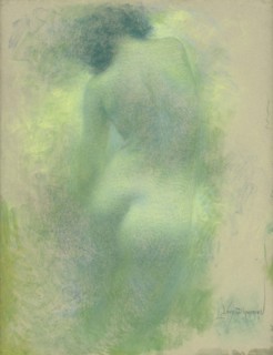 Female back nude torso, c. 1900. Creator: Lévy-Dhurmer, Lucien (1865-1953).