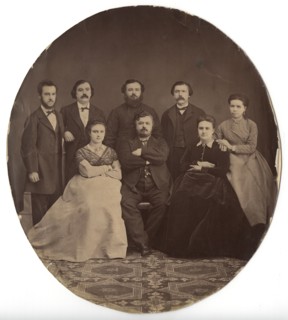 Group photo of Shchegolev brothers with their wives, 1860. Creator: Unknown.