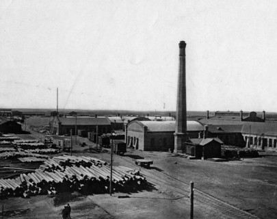 West-Siberian Railroad. Main Workshop of the Omsk Station. General View, 1892-1896 Creator: Unknown.