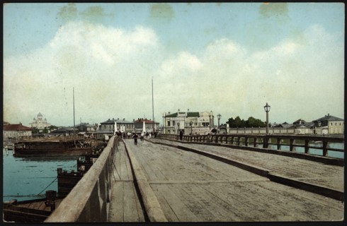 Irkutsk Pontoon bridge over the Angara River, 1904-1914. Creator: Unknown.