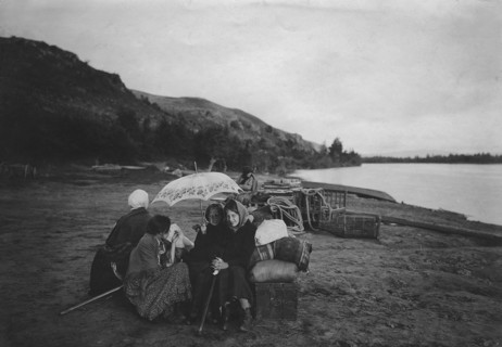Waiting for the ship at the Bateni pier, 1900. Creator: Unknown.