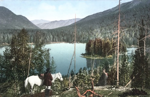 A Lake in the Valley of the Arasan River, a Tributary of the Belaia Berel River that..., 1911-13. Creator: Sergei Ivanovich Borisov.