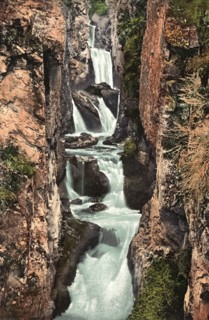 Cascade Waterfall near the Mouth of the Beltyr-Oek River, Left Tributary of the Katun..., 1911-1913. Creator: Sergei Ivanovich Borisov.