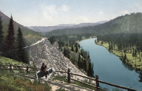 Blue Cliff, Koksa River Valley, Uimon Tract, 1911-1913. Creator: Sergei Ivanovich Borisov.