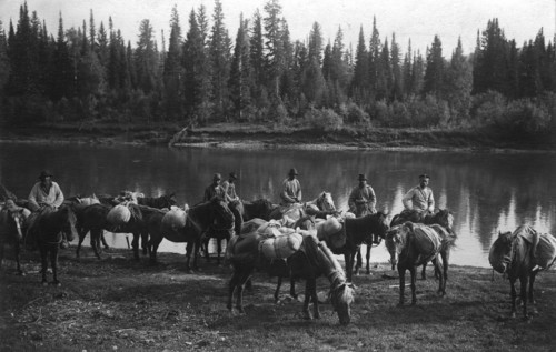 Caravan with Bread for the Expedition, Near the Ust'-Kabyrza Ulus, 1913. Creator: GI Ivanov.