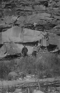 Near the Chileiskie Rocks, on the shore of the Mrassu River, Between Srednii Chilei..., 1913. Creator: GI Ivanov.
