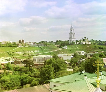 Prince Fedor's side [of the city] from the bell tower of the Cathedral of the Transfigur..., 1910. Creator: Sergey Mikhaylovich Prokudin-Gorsky.