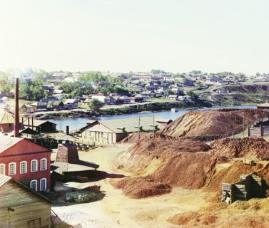 View of Kamenskii Cast Iron Smelting Factory [Kamensk-Uralskii], 1910. Creator: Sergey Mikhaylovich Prokudin-Gorsky.