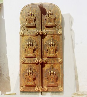 Holy Gates from 1652, Museum inventory number 1591, Rostov museum, Rostov Velikii, 1911. Creator: Sergey Mikhaylovich Prokudin-Gorsky.