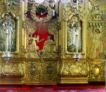 Iconostasis of the Church of Saint Nicholas the Wonder Worker, Rostov Velikii, 1911. Creator: Sergey Mikhaylovich Prokudin-Gorsky.