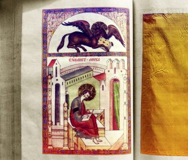 Pictures from the 1603 Gospel, vestry of the Ipatievsky Monastery. Kostroma, 1911. Creator: Sergey Mikhaylovich Prokudin-Gorsky.