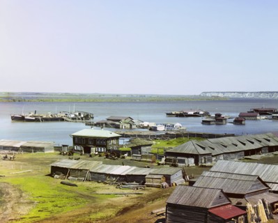 Confluence of the Irtysh and Tobol rivers, Tobolsk, 1912. Creator: Sergey Mikhaylovich Prokudin-Gorsky.