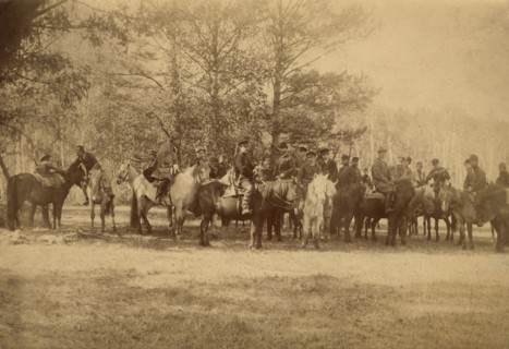 A group of hunters on horseback, 1910-1919. Creator: Unknown.