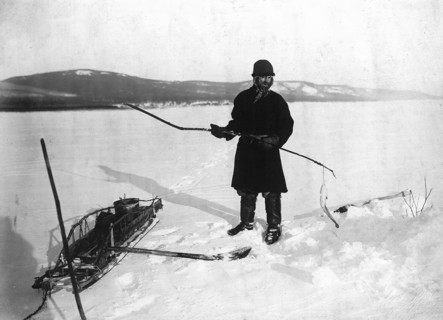 Underwater fishing with ouds on the Angara, 1911. Creator: Unknown.