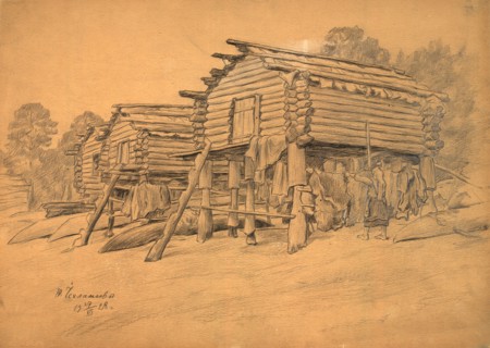 The pilot's storage sheds, 1928. Creator: Dmitrii Innokent'evich Karatanov.