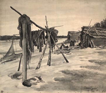 Ostyatsky village Olenyi yurts, 1928. Creator: Dmitrii Innokent'evich Karatanov.