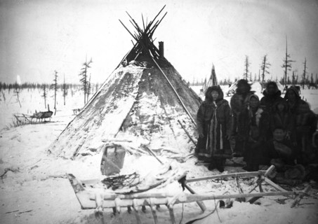 A group of Dolgans of the Yenisei province at the tent, 1925. Creator: Unknown.