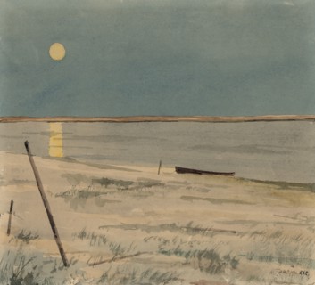 Night Landscape, 1928. Creator: Nikolaj Dmitrievic Travin.