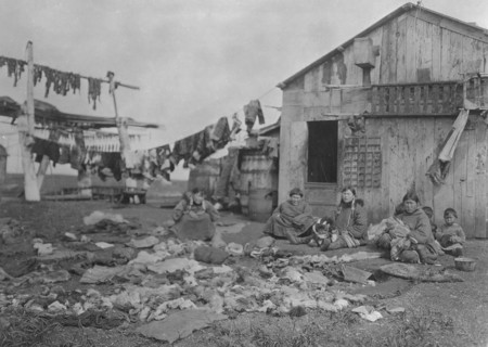 Wooden home of Alaskan Eskimo family, (1929?). Creator: Unknown.
