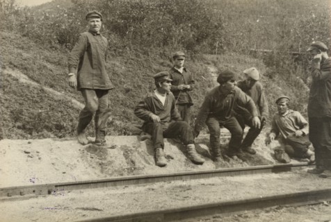 Obluchye station - Local residents near the expedition carriage, 1929. Creator: Unknown.