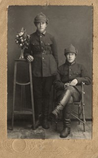 Portrait of two Red Army soldiers, 1920-1929. Creator: Unknown.