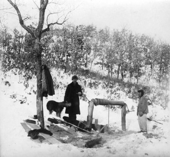 Mikhail Alekseevich Pavlov by the Chute of an Exploratory Mine, 1920-1929. Creator: Unknown.
