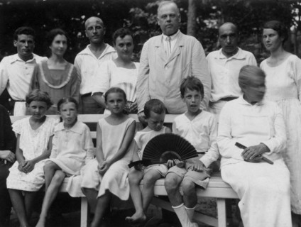 The Briners are visiting the Vstovskys' dacha, 1925. Creator: Unknown.