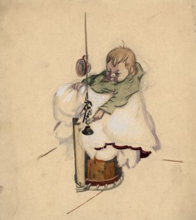 Child in "Naroysan". Selkups, 1920. Creator: A. G. Vargin.