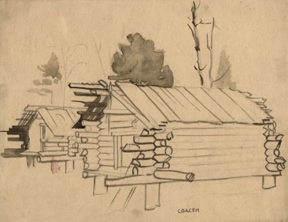 Storehouses, Selkups, 1920. Creator: A. G. Vargin.