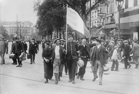 French Reservists going to R.R. station in Paris, between c1914 and c1915. Creator: Bain News Service.