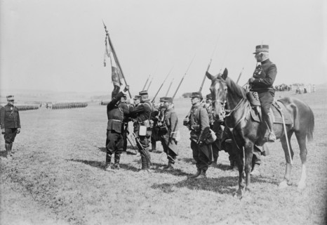 Delivering Colors to French Reg't, between c1914 and c1915. Creator: Bain News Service.
