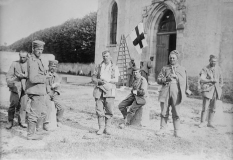 Neufmentier [i.e., Chauconin-Neufmontiers], German wounded prisoners, between c1914 and c1915. Creator: Bain News Service.