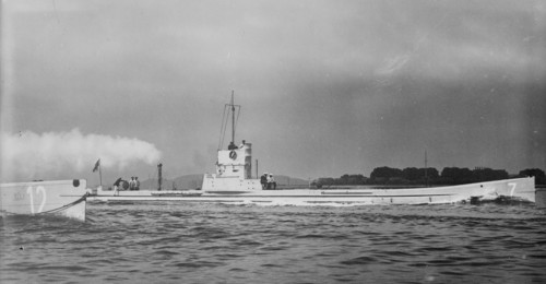 Submarine "U-7" at full speed, between c1914 and c1915. Creator: Bain News Service.