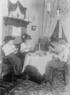 Berlin, knitting for soldiers in Doctor's anteroom, between 1914 and c1915. Creator: Bain News Service.