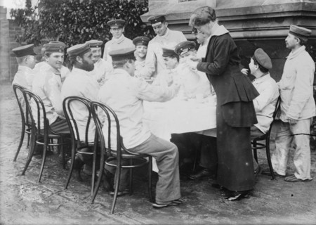 Princess Marie of Stolberg Werningen and wounded at her Chateau, between 1914 and c1915. Creator: Bain News Service.
