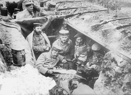 A quiet moment in German trenches, between 1914 and c1915. Creator: Bain News Service.