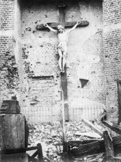 Fromelles - Uninjured figure in wrecked church, 29 July 1915. Creator: Bain News Service.