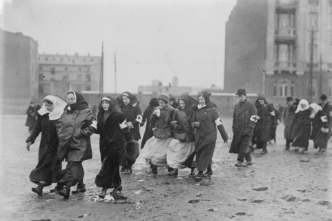 Russian nurses going to funeral, between 1914 and c1915. Creator: Bain News Service.