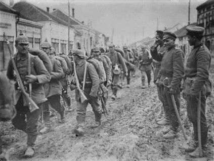 Germans passing thro' Paracin, on Belgrad - Nisch Line, between c1910 and c1920. Creator: Bain News Service.