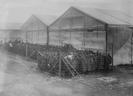 Prisoners in detention pen, Germany, between c1915 and c1916. Creator: Bain News Service.