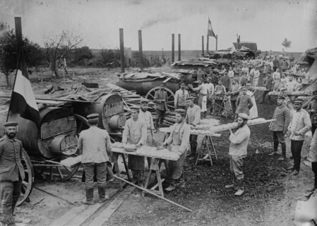 German field bakery near Ypres, 1914. Creator: Bain News Service.