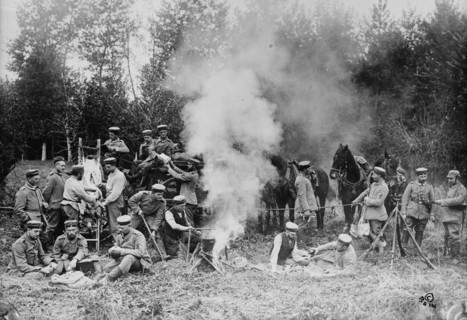 Germans cooking near firing line, North Sea Coast, between c1914 and c1915. Creator: Bain News Service.